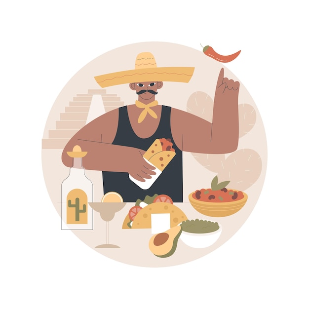 Ilustracja Abstrakcyjna Meksykańskiego Jedzenia