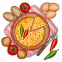 Bezpłatny wektor ilustracja akwarela hiszpański omlet