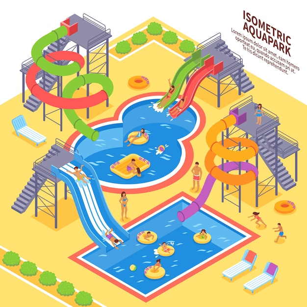 Bezpłatny wektor ilustracja aqua park