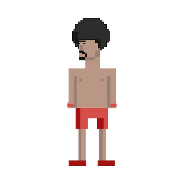 Ilustracja avatar mężczyzna z afro fryzurą