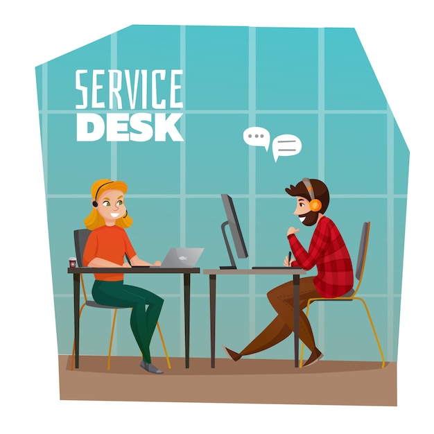 Bezpłatny wektor ilustracja biurka obsługi