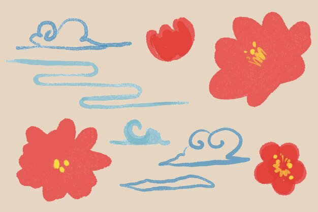 Ilustracja Botaniczna Kwiat Czerwony Kwiat śliwki