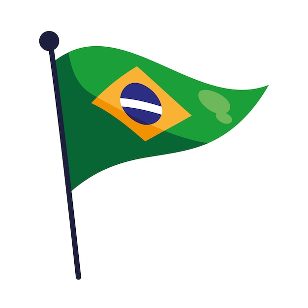 Bezpłatny wektor ilustracja brazylijskiego flaga