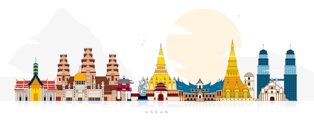 Ilustracja Budynków Asean