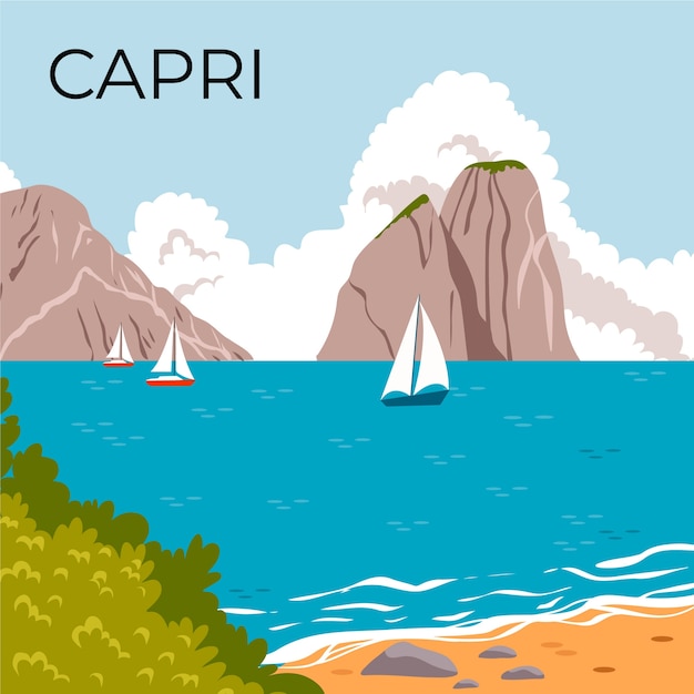 Ilustracja celu podróży Capri