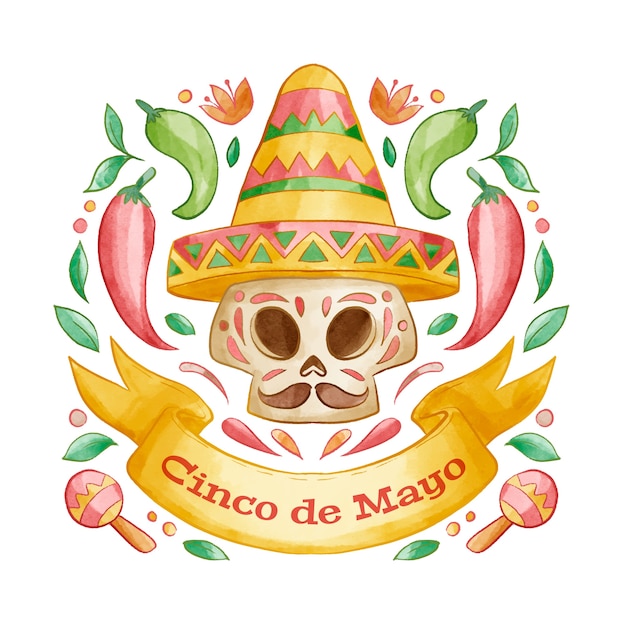 Bezpłatny wektor ilustracja cinco de mayo