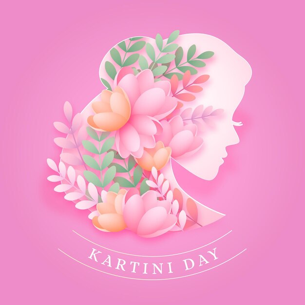 Ilustracja dnia Kartini w stylu papieru