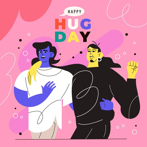 Ilustracja dnia płaskiego uścisku