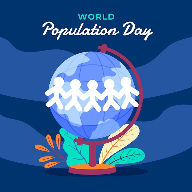 Bezpłatny wektor ilustracja do świadomości światowego dnia ludności