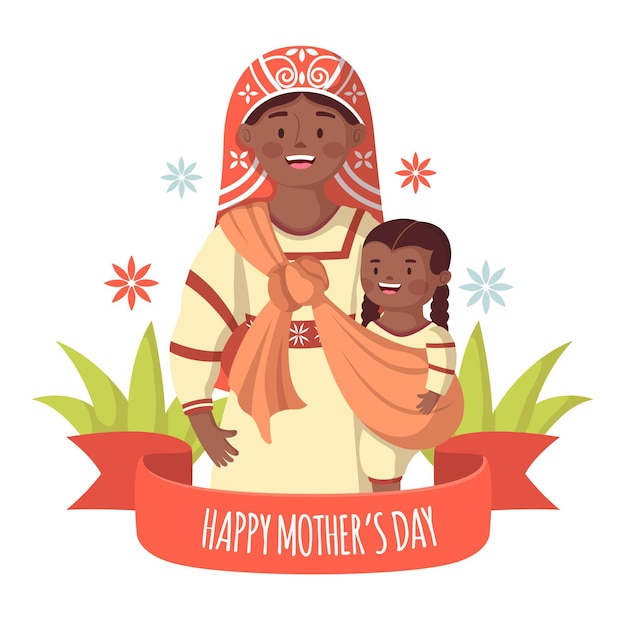 Ilustracja Dzień Matki Płaski Organiczny