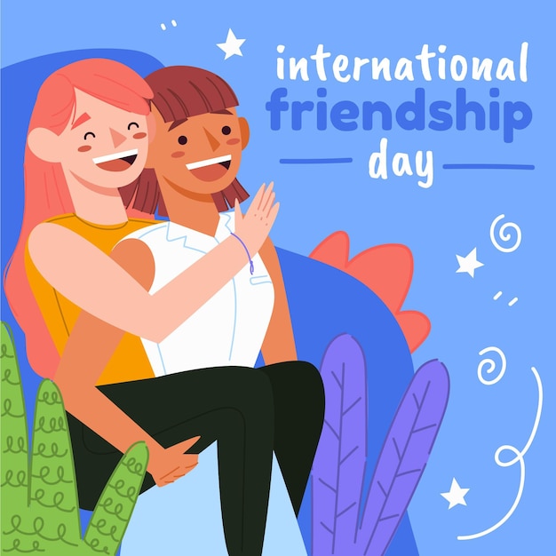 Bezpłatny wektor ilustracja dzień międzynarodowej przyjaźni
