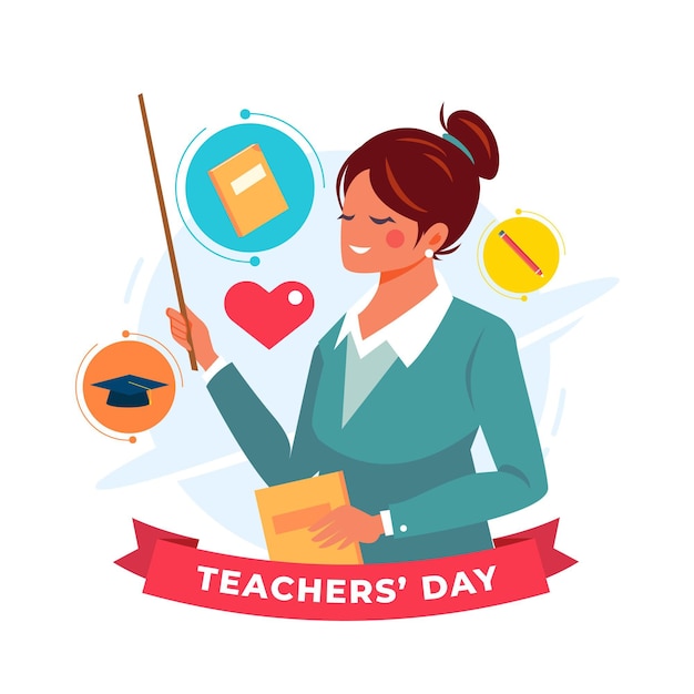 Bezpłatny wektor ilustracja dzień szczęśliwy nauczycieli