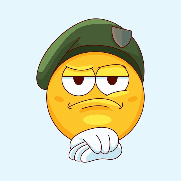 Bezpłatny wektor ilustracja emoji armii