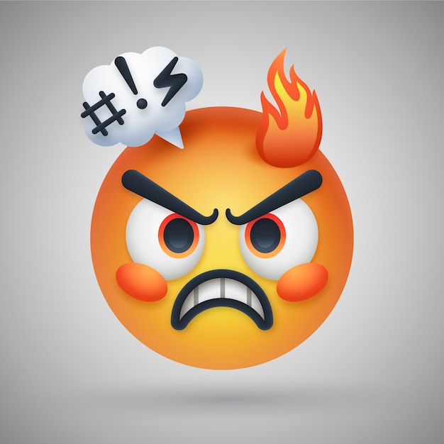 Bezpłatny wektor ilustracja emoji nienawiści