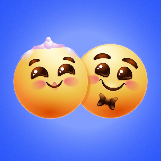 Bezpłatny wektor ilustracja emoji ślubnych