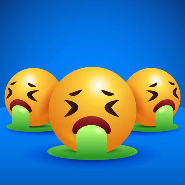 Ilustracja emoji z gradientem obrzydzenia