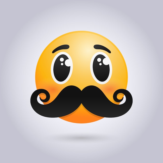 Bezpłatny wektor ilustracja emoji z gradientem wąsów