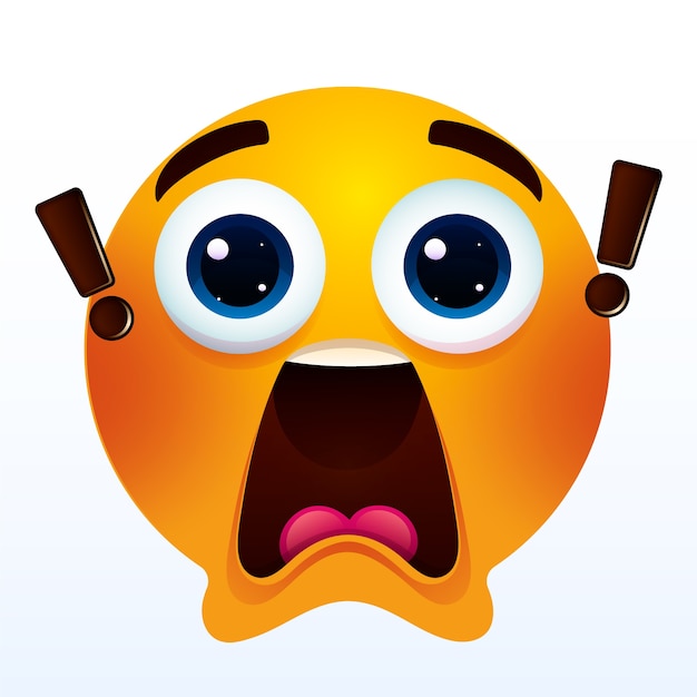 Bezpłatny wektor ilustracja emoji z wstrząsem gradientem