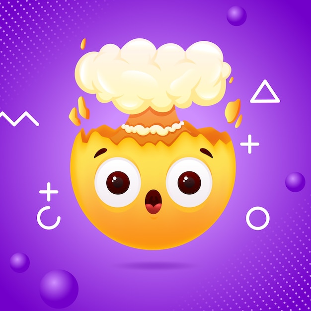 Bezpłatny wektor ilustracja emoji z wybuchającą głową