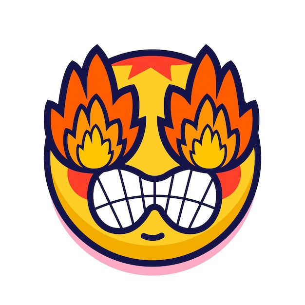 Ilustracja Flat Design Hate Emoji
