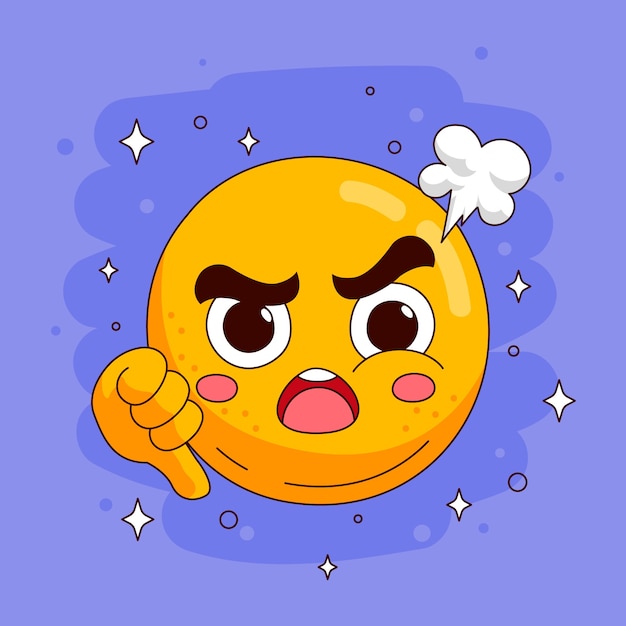 Bezpłatny wektor ilustracja flat design hate emoji