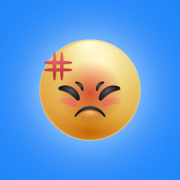 Ilustracja Flat Design Hate Emoji