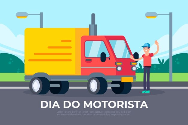 Ilustracja flat dia do motorista