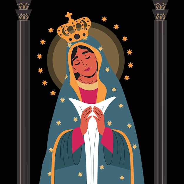 Bezpłatny wektor ilustracja flat nuestra senora de la altagracia