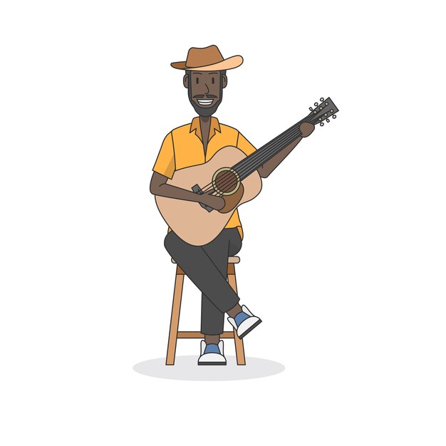 Ilustracja gitara akustyczna gracza