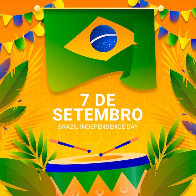 Bezpłatny wektor ilustracja gradientowa na obchody brazylijskiego dnia niepodległości