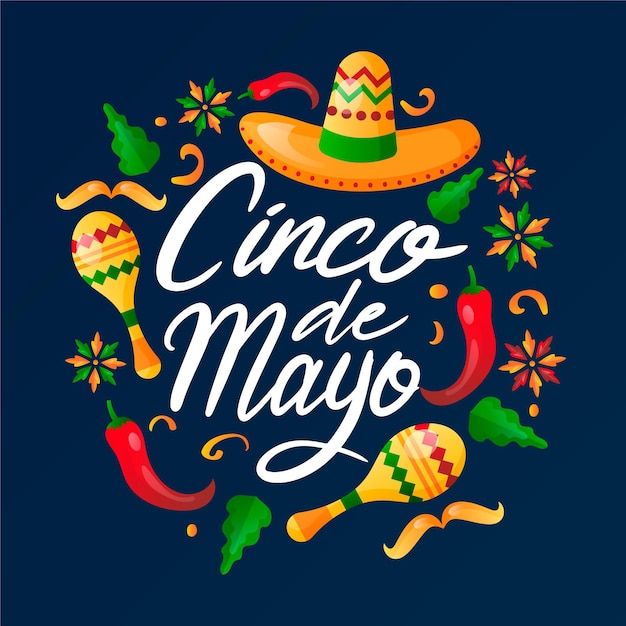 Bezpłatny wektor ilustracja gradientu cinco de mayo