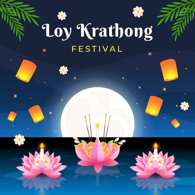 Ilustracja gradientu loy krathong