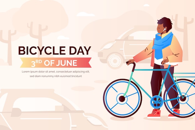 Bezpłatny wektor ilustracja gradientu światowego dnia roweru