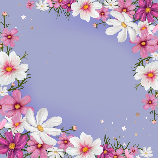 Ilustracja granica kwiatowy makieta