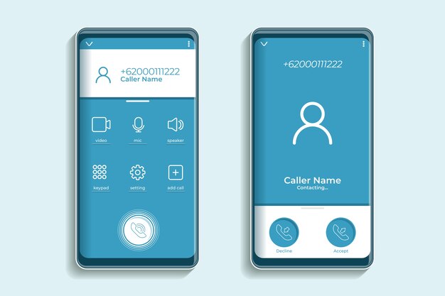 Ilustracja interfejsu ekranu połączenia telefonicznego