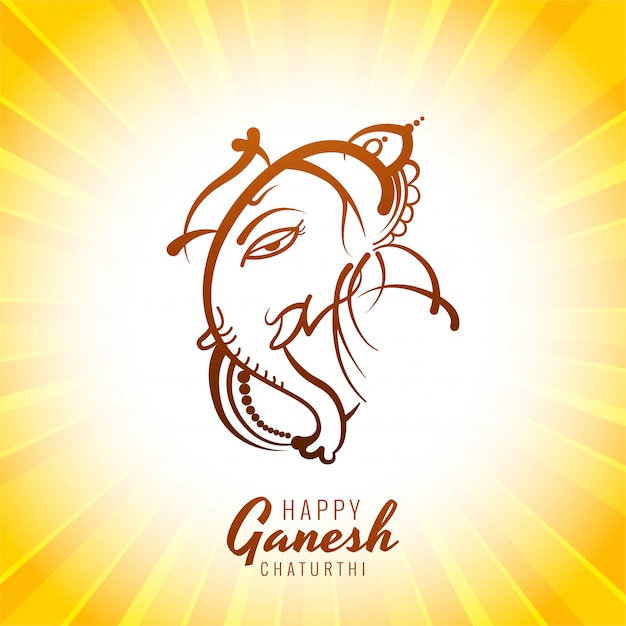 Bezpłatny wektor ilustracja karty szczęśliwy ganesh chaturthi
