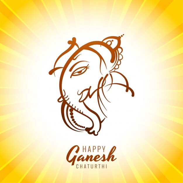 Ilustracja karty szczęśliwy ganesh chaturthi