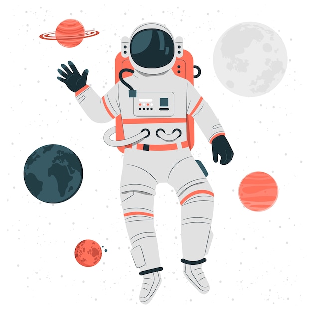 Bezpłatny wektor ilustracja kombinezonu astronauty