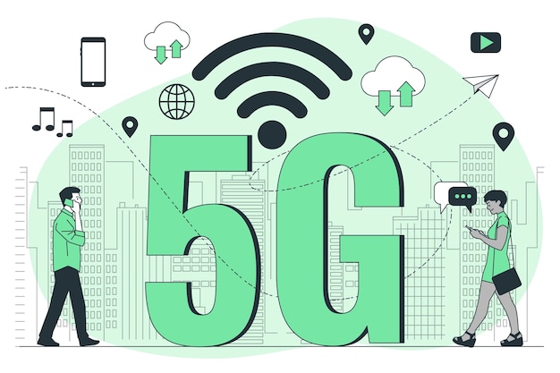 Bezpłatny wektor ilustracja koncepcja 5g