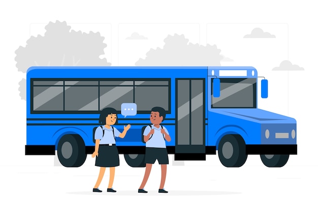 Bezpłatny wektor ilustracja koncepcja autobusu szkolnego