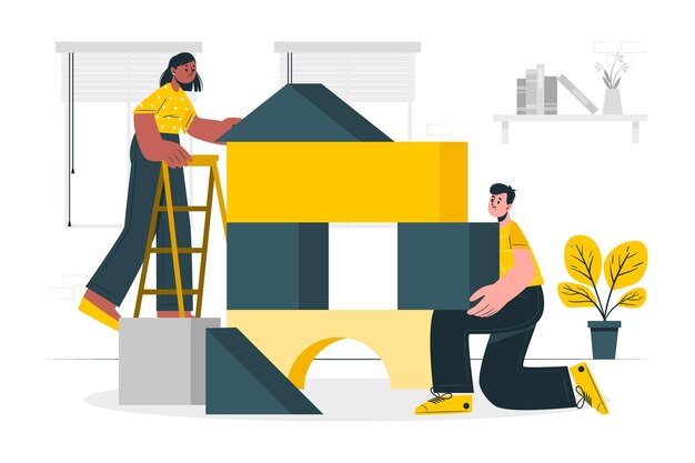 Ilustracja koncepcja bloków konstrukcyjnych