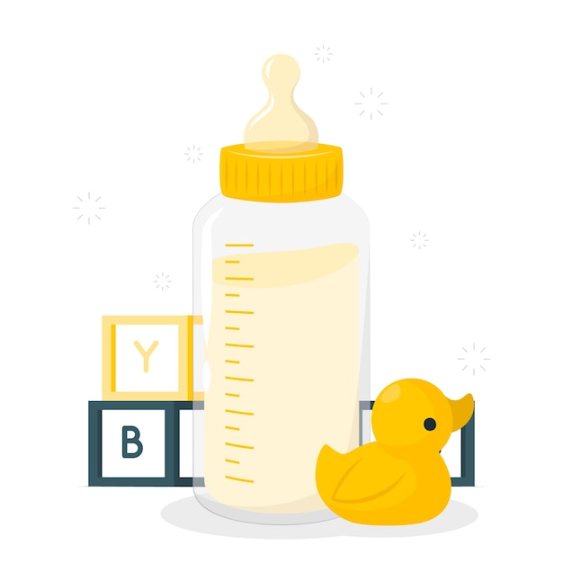 Bezpłatny wektor ilustracja koncepcja butelki dla niemowląt