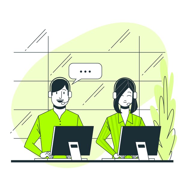 Ilustracja koncepcja centrum telefonicznego