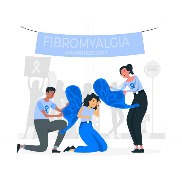 Ilustracja Koncepcja Dnia świadomości Fibromialgii