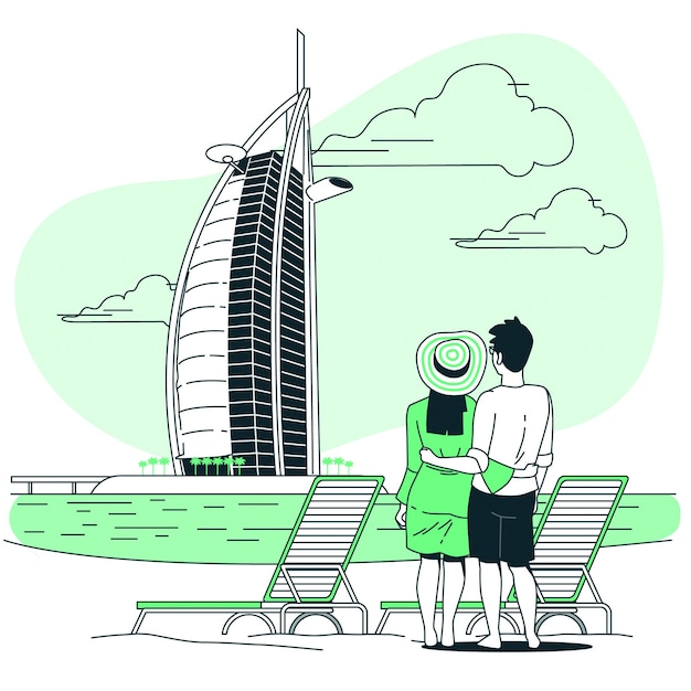 Bezpłatny wektor ilustracja koncepcja dubaju