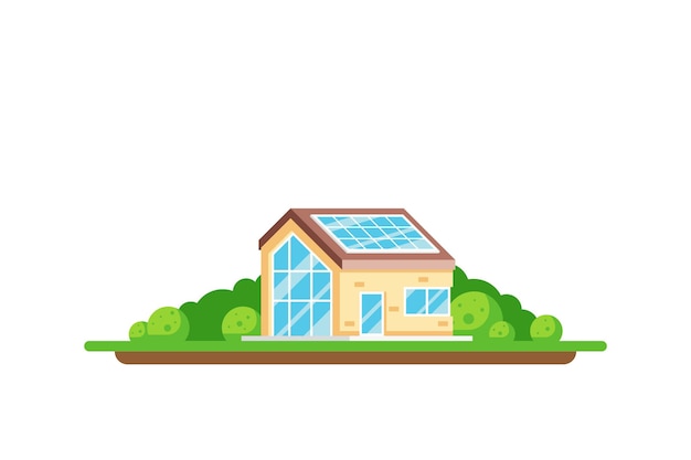 Ilustracja koncepcja ekologicznego domu zielonej energii
