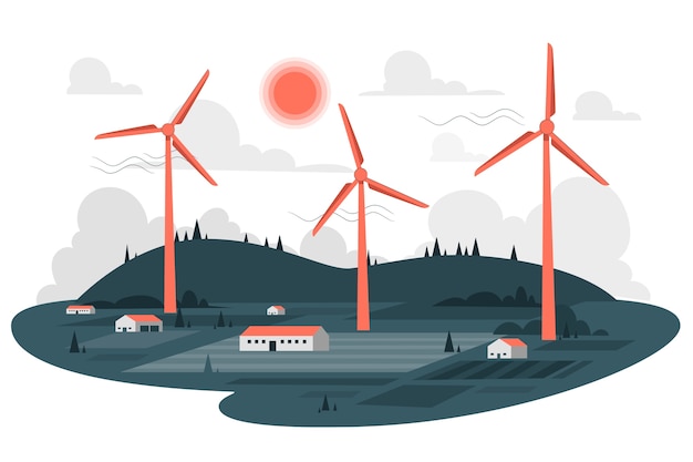 Ilustracja Koncepcja Energii Wiatrowej