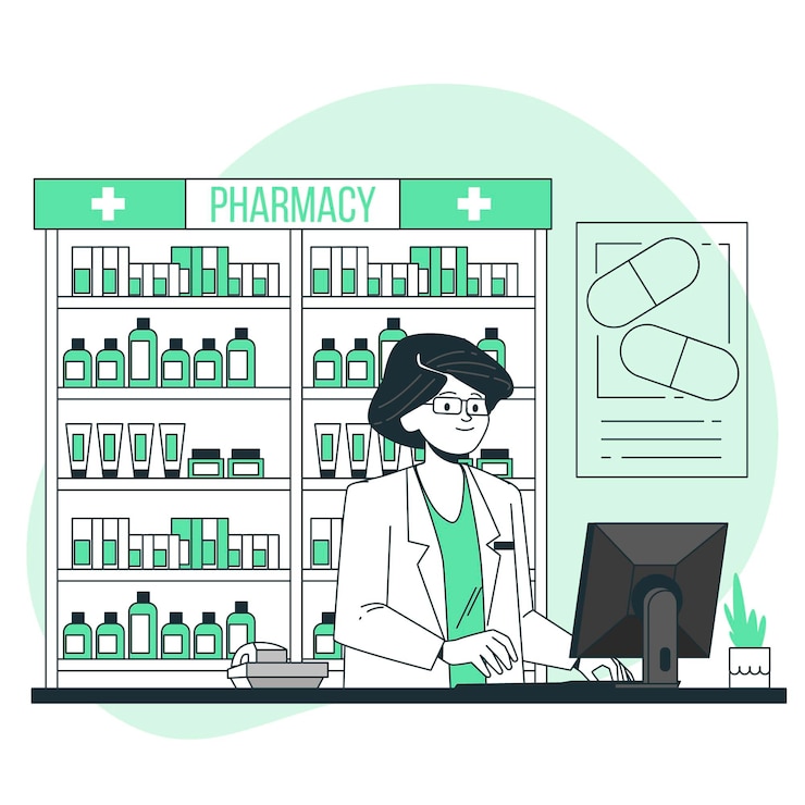 Bezpłatny plik Wektor ilustracja koncepcja farmaceuty