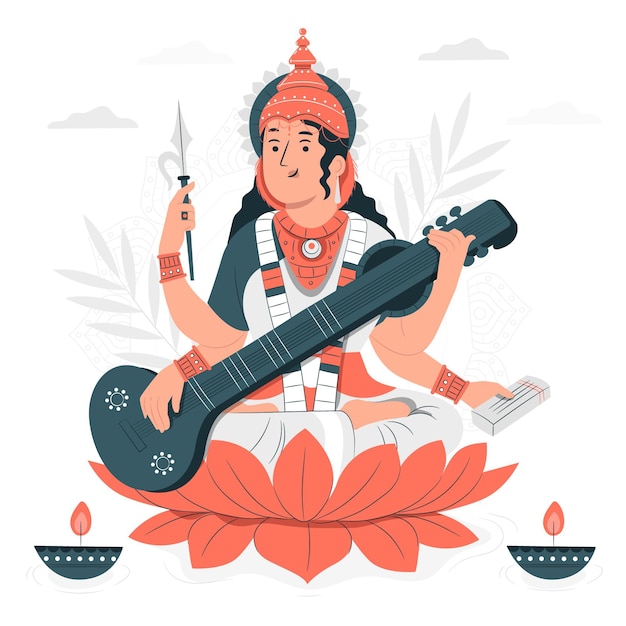 Ilustracja Koncepcja Festiwalu Vasant Panchami