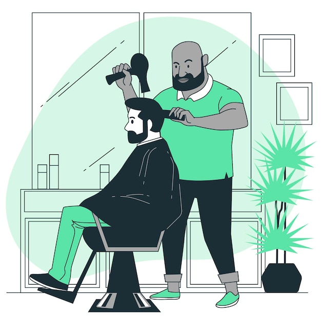 Ilustracja koncepcja fryzjer